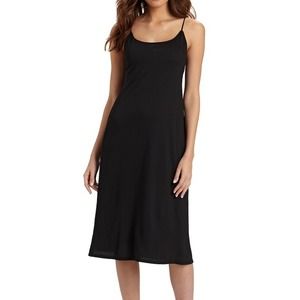 NATORI BLACK MIDI GOWN ADJUSTABLE RACEBACK STRAPS PULL-ON DESIGN LIGHTWEIGHT MED